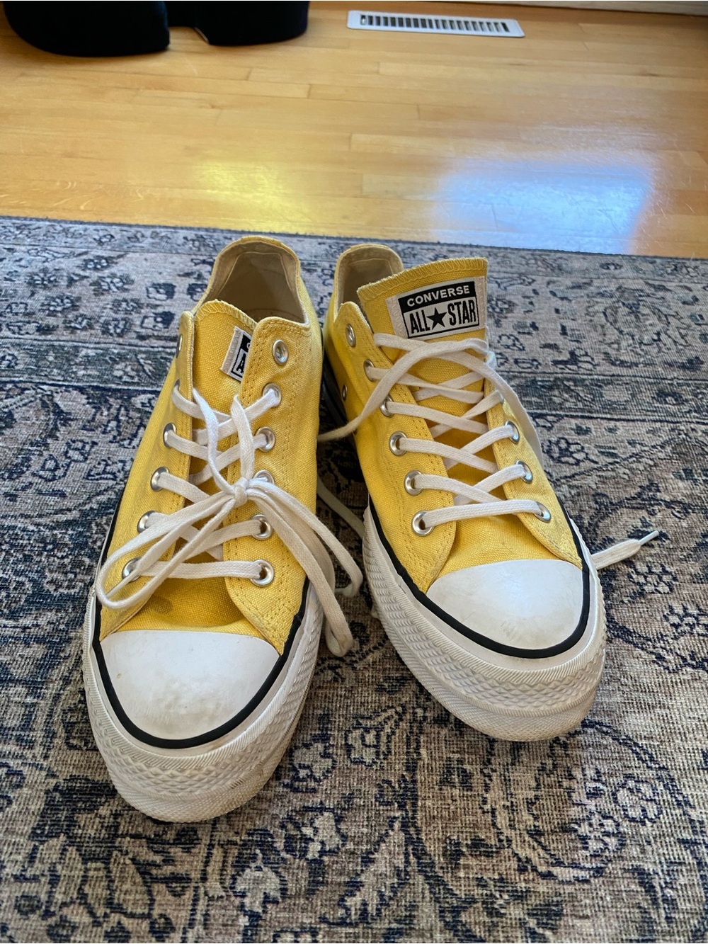 Converse All Star Low Top Sneakers in Yellow with White Accents